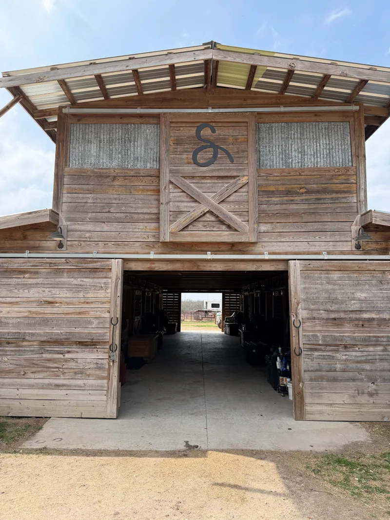 Weathered show barn facade